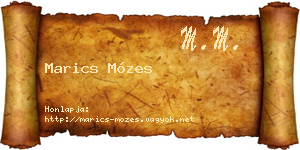 Marics Mózes névjegykártya