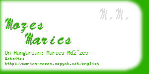 mozes marics business card